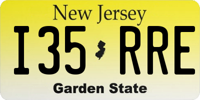 NJ license plate I35RRE