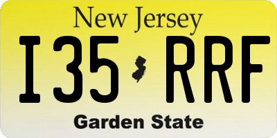 NJ license plate I35RRF