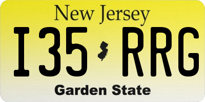 NJ license plate I35RRG