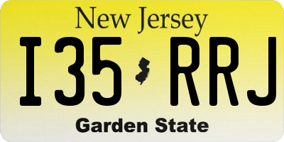 NJ license plate I35RRJ