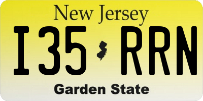 NJ license plate I35RRN