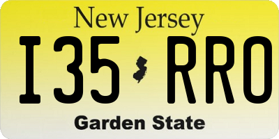 NJ license plate I35RRO