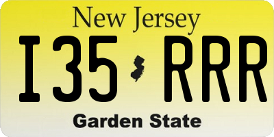 NJ license plate I35RRR