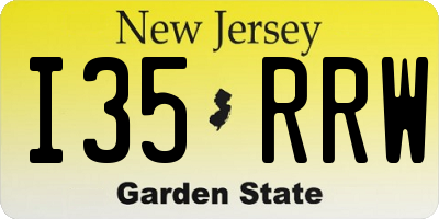 NJ license plate I35RRW