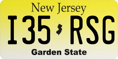 NJ license plate I35RSG