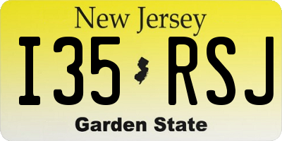 NJ license plate I35RSJ