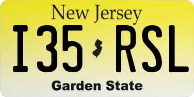 NJ license plate I35RSL