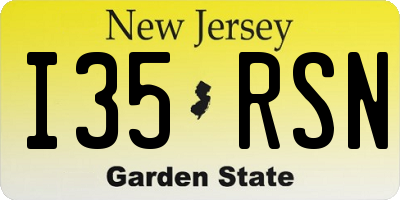 NJ license plate I35RSN