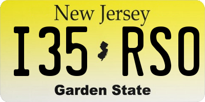 NJ license plate I35RSO