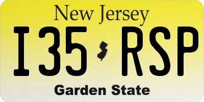 NJ license plate I35RSP