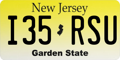 NJ license plate I35RSU