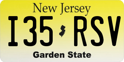 NJ license plate I35RSV