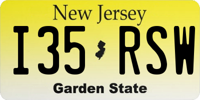 NJ license plate I35RSW