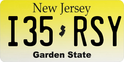 NJ license plate I35RSY
