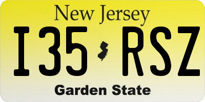 NJ license plate I35RSZ