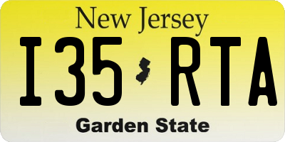 NJ license plate I35RTA
