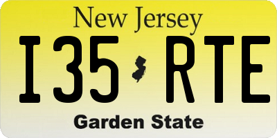 NJ license plate I35RTE