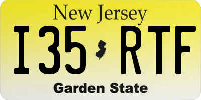 NJ license plate I35RTF