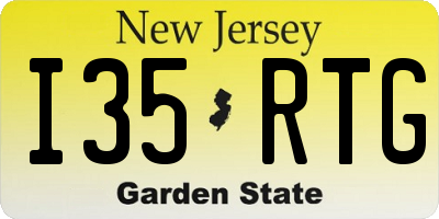 NJ license plate I35RTG