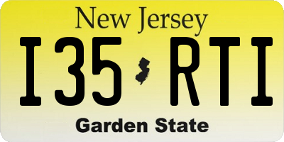 NJ license plate I35RTI