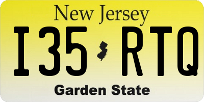 NJ license plate I35RTQ