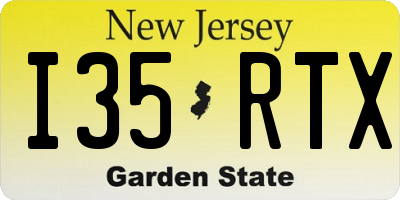 NJ license plate I35RTX