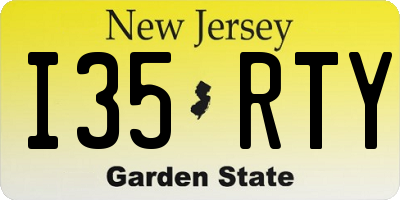 NJ license plate I35RTY
