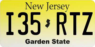 NJ license plate I35RTZ