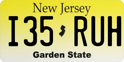 NJ license plate I35RUH