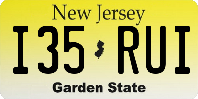 NJ license plate I35RUI