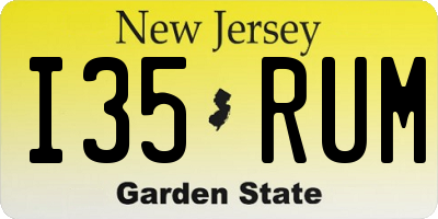 NJ license plate I35RUM