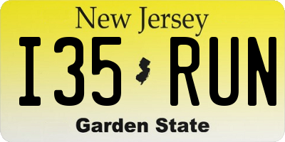 NJ license plate I35RUN