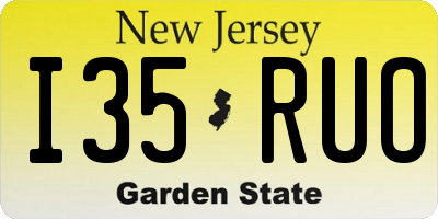 NJ license plate I35RUO