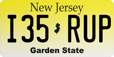 NJ license plate I35RUP