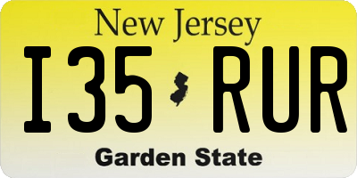 NJ license plate I35RUR