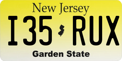 NJ license plate I35RUX