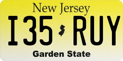 NJ license plate I35RUY