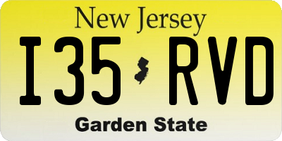 NJ license plate I35RVD