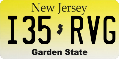 NJ license plate I35RVG