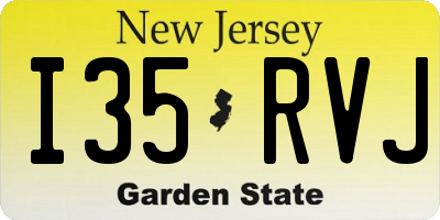 NJ license plate I35RVJ