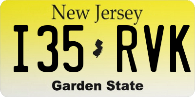 NJ license plate I35RVK