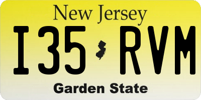 NJ license plate I35RVM