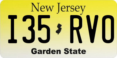 NJ license plate I35RVO