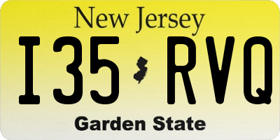 NJ license plate I35RVQ