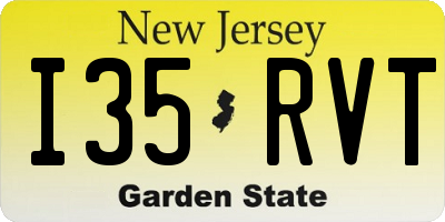 NJ license plate I35RVT