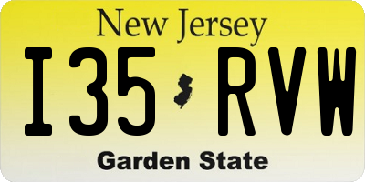 NJ license plate I35RVW