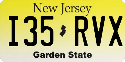 NJ license plate I35RVX