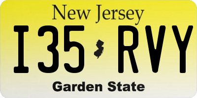 NJ license plate I35RVY
