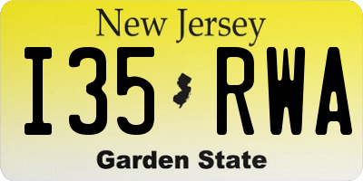NJ license plate I35RWA