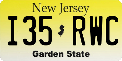 NJ license plate I35RWC